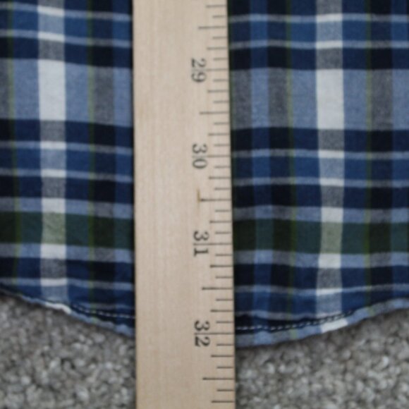 Brooks Brothers 346 Shirt Mens XL Blue/Green Checkered 100% Cotton S/S Button - Picture 10 of 11